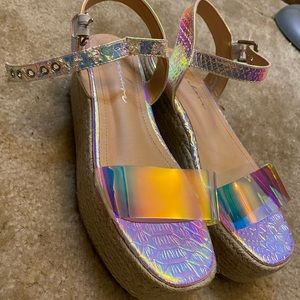 Multicolored Platform Sandals 7